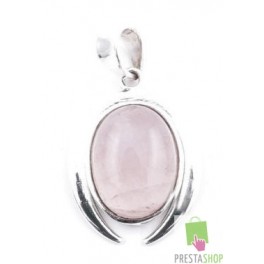 Colgante de plata con piedra natural cuarzo rosa